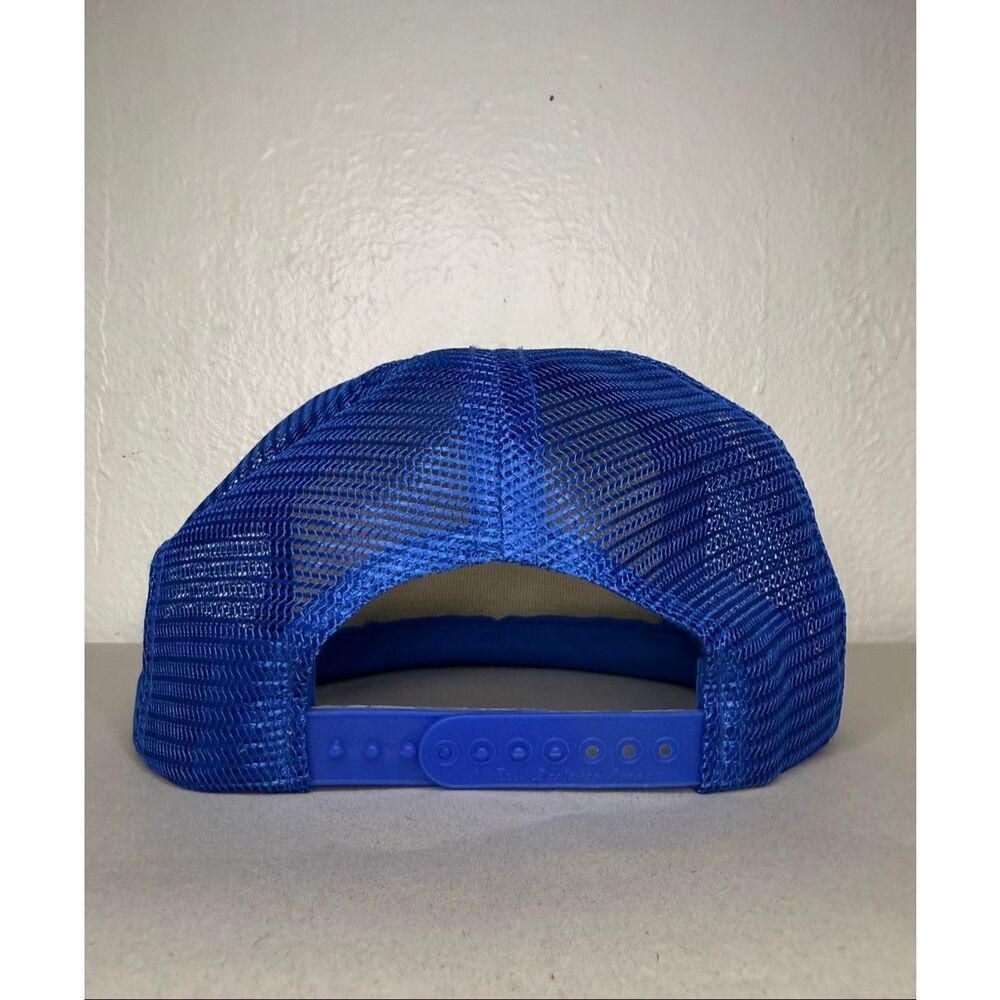 Vintage Us Rentals Corduroy Trucker Hat Blue Snapback View 3